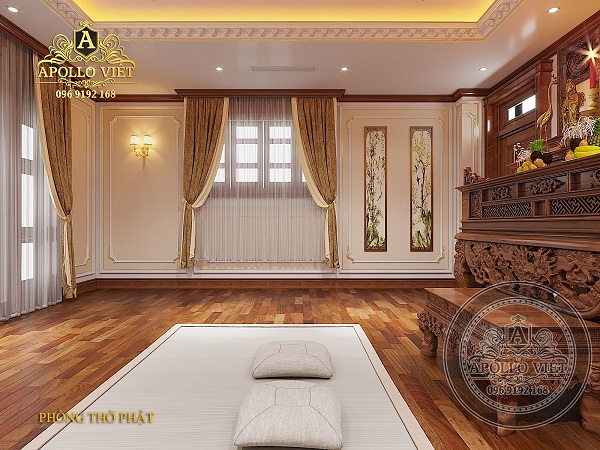 Lưu ý thiết kế phòng thờ phật trong ngôi biệt thự tân cổ điển